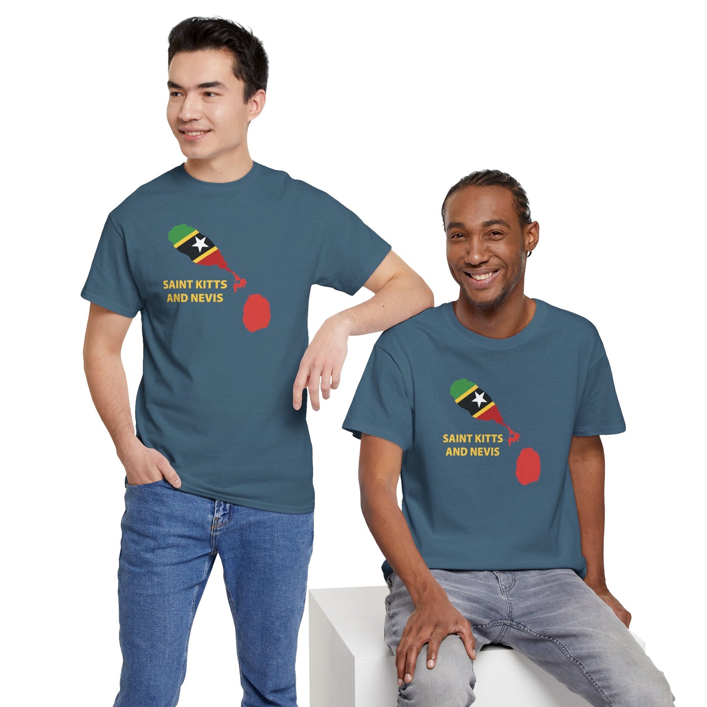 Unisex Heavy Saint Kitts and Nevis Cotton Tee