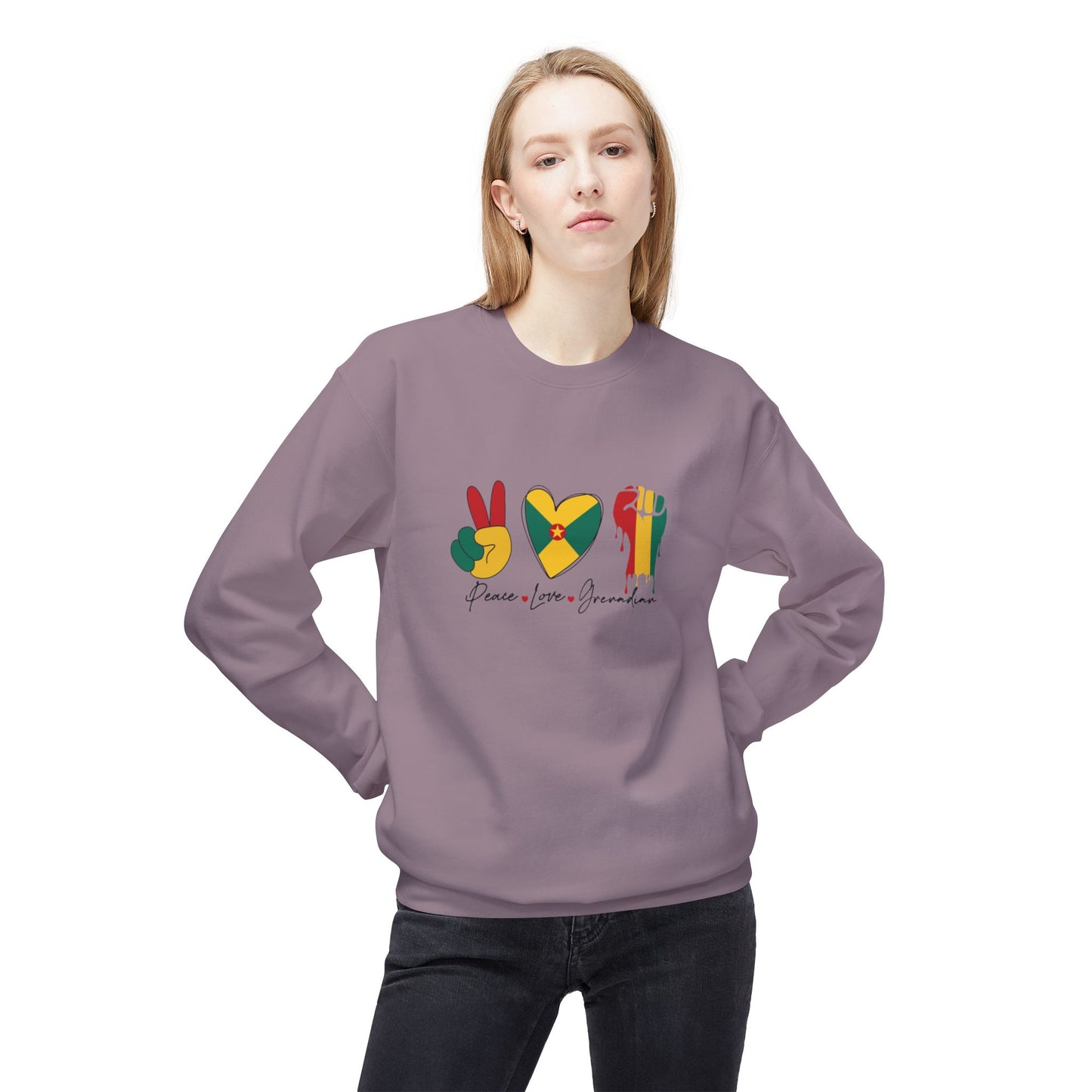 Peace love Grenadian Essential T-Shirt Softstyle Fleece Crewneck Sweatshirt