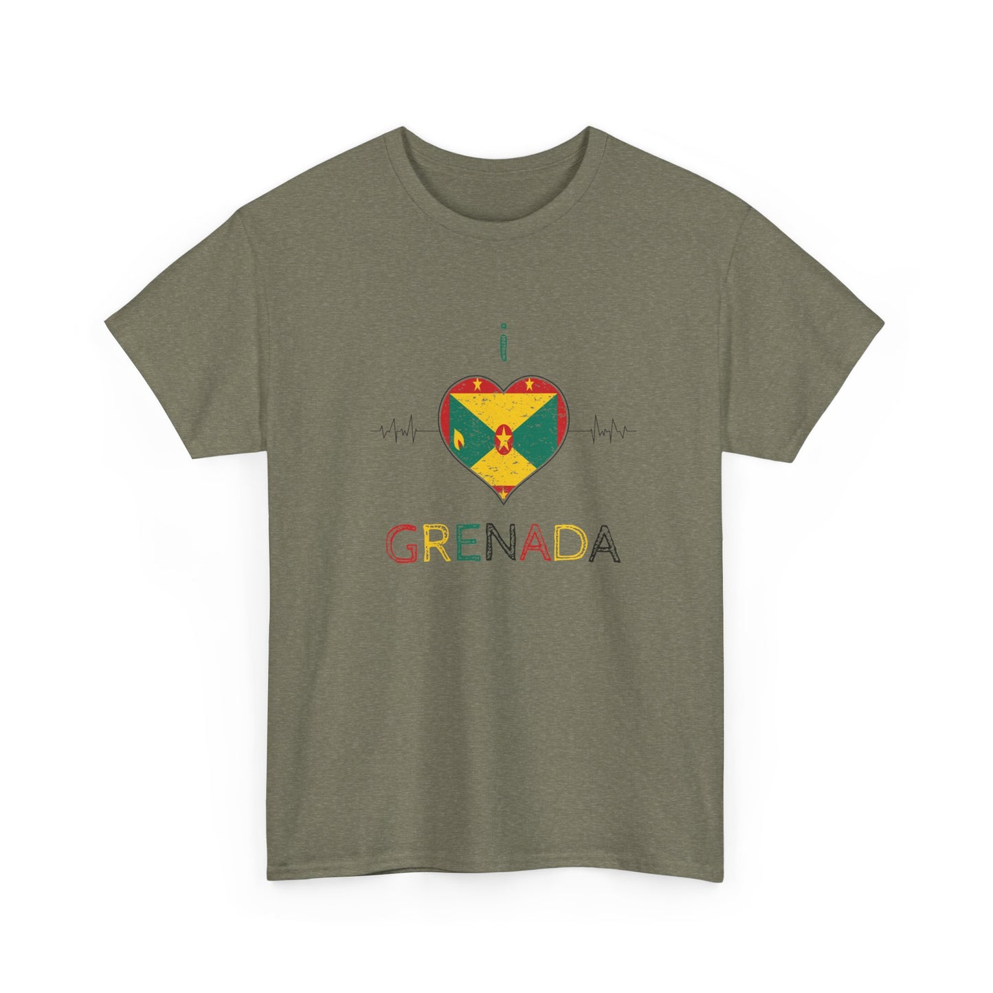 Ik hou van Grenada hartvormige vlag unisex zwaar katoenen T-shirt 