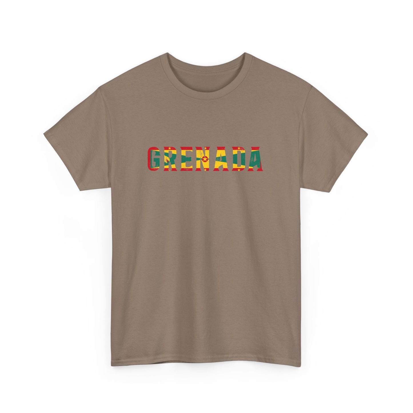 Grenada Text Flag Unisex Heavy Cotton Tee