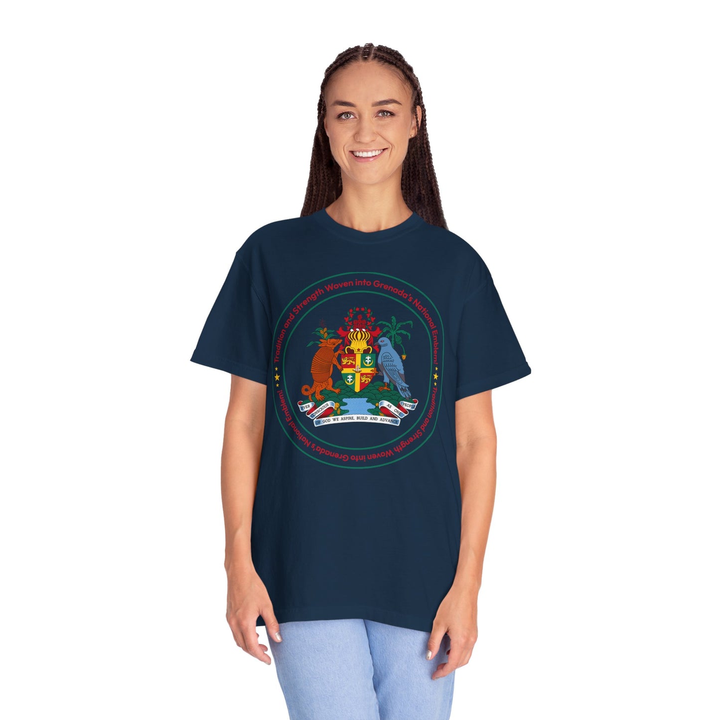 Unisex T-shirt met het nationale embleem van Grenada 