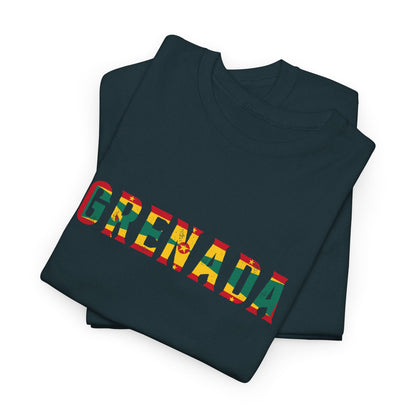 Grenada Text Flag Unisex Heavy Cotton Tee