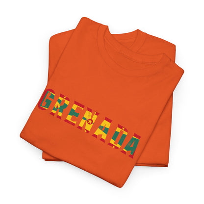 Grenada Text Flag Unisex Heavy Cotton Tee