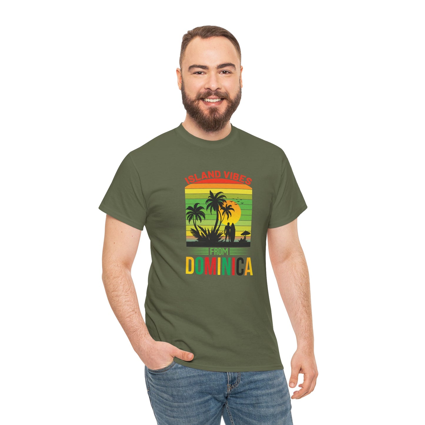 Unisex Zware Dominica Katoenen T-shirt