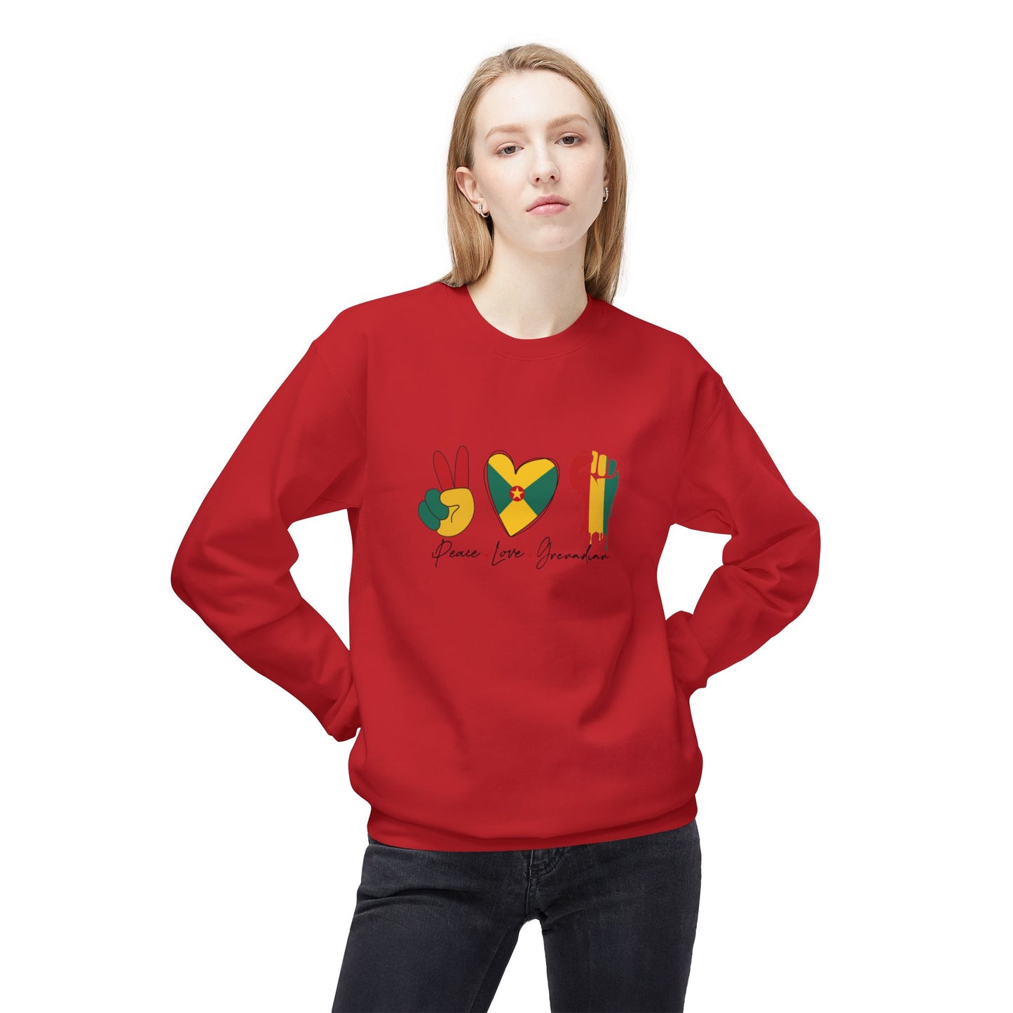 Peace love Grenadian Essential T-Shirt Softstyle Fleece Crewneck Sweatshirt