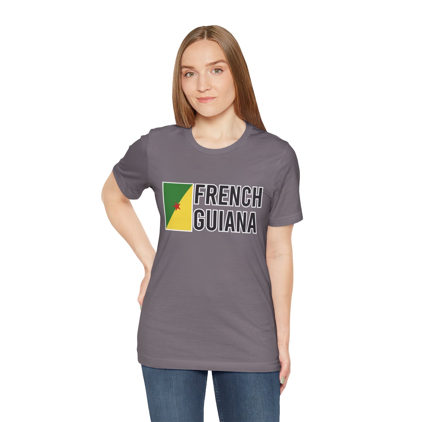 Unisex Jersey Frans-Guyana Korte Mouw T-shirt