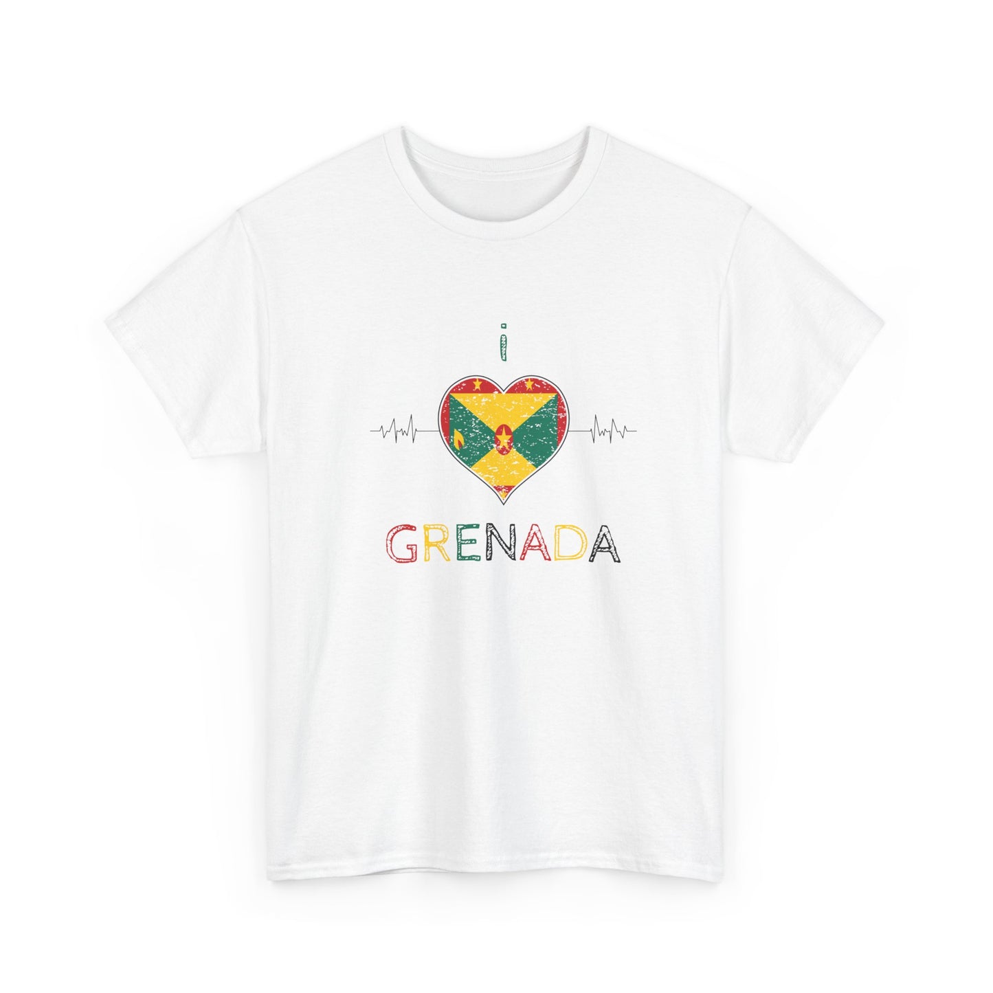 Ik hou van Grenada hartvormige vlag unisex zwaar katoenen T-shirt 