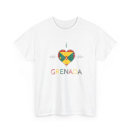 Ik hou van Grenada hartvormige vlag unisex zwaar katoenen T-shirt 