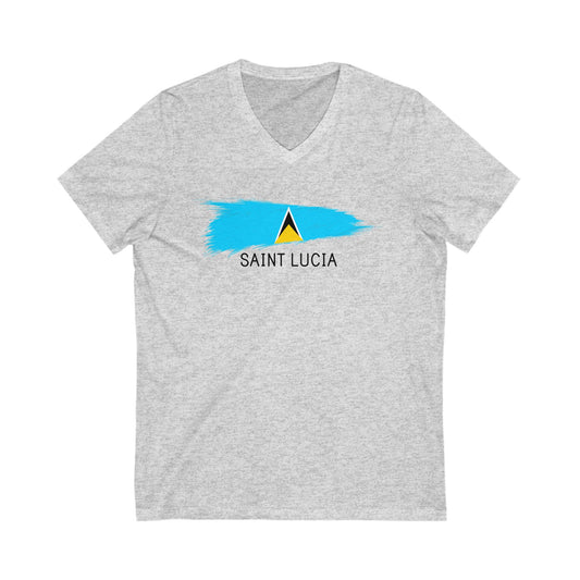 Unisex Jersey Saint Luica Short Sleeve V-Neck Tee