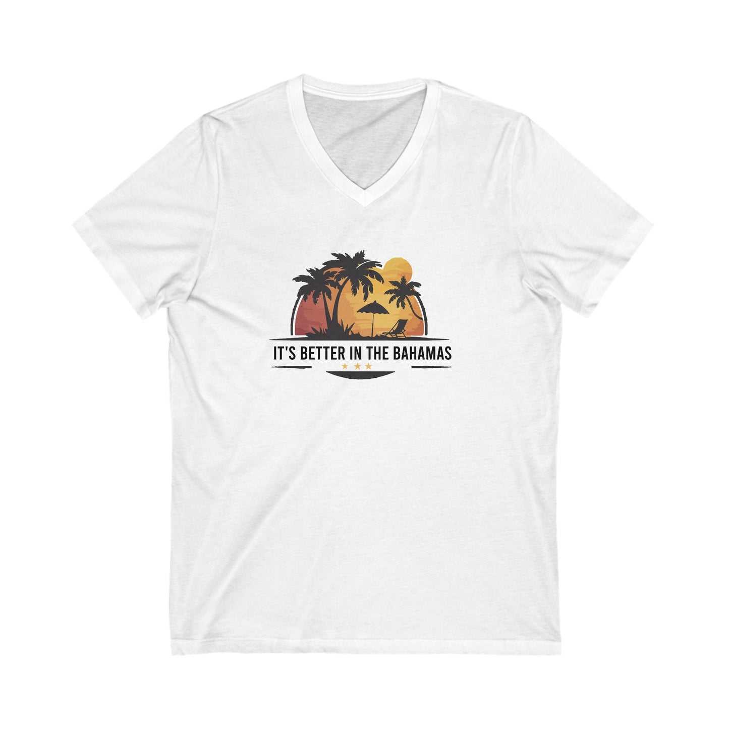 Unisex Bahamas Short Sleeve V-Neck Tee