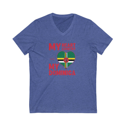 Heren &amp; Dames Dominica Korte Mouw V-hals T-shirt