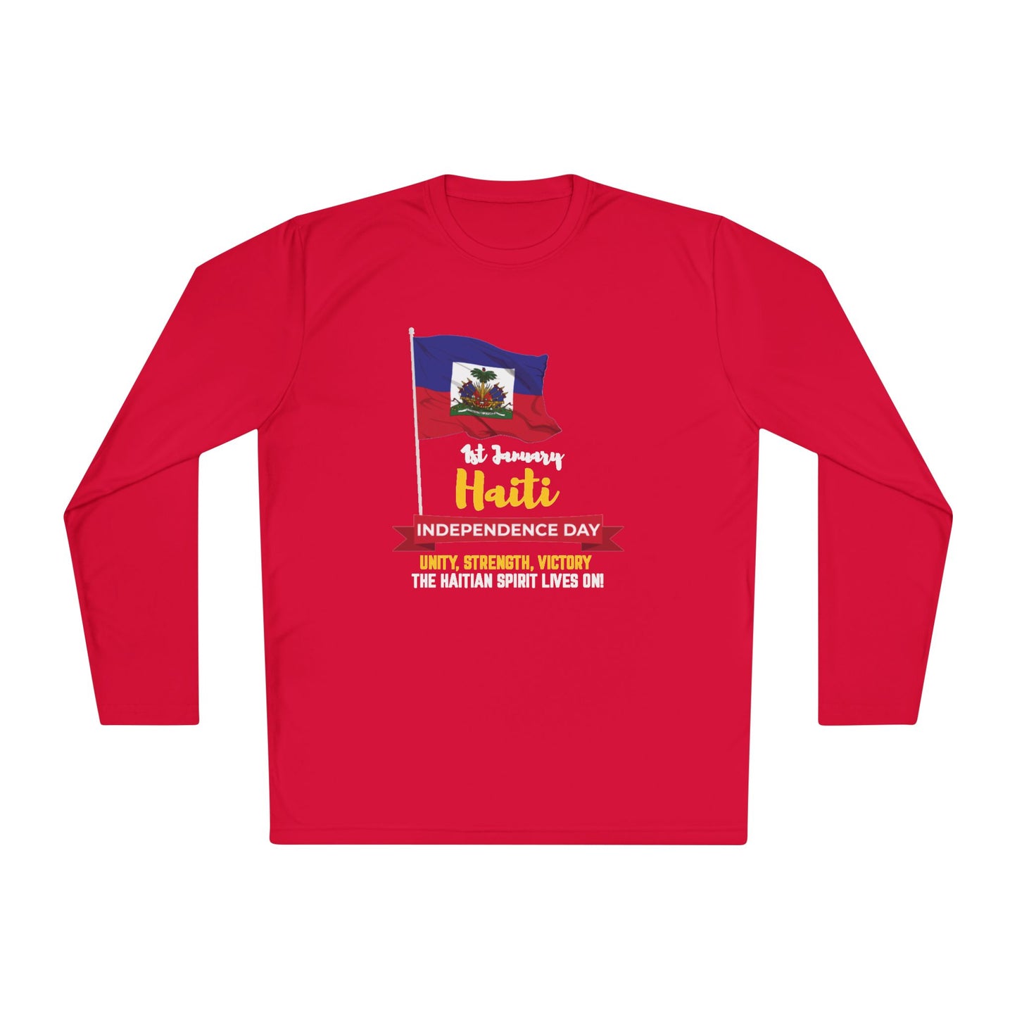 Haïti vlag onafhankelijkheidsdag shirt met lange mouwen 