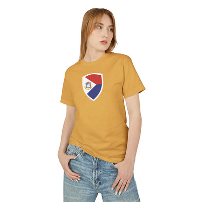 Unisex, geverfd Sint Maarten katoenen T-shirt van zwaargewicht katoen