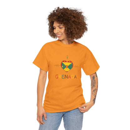 Ik hou van Grenada hartvormige vlag unisex zwaar katoenen T-shirt 