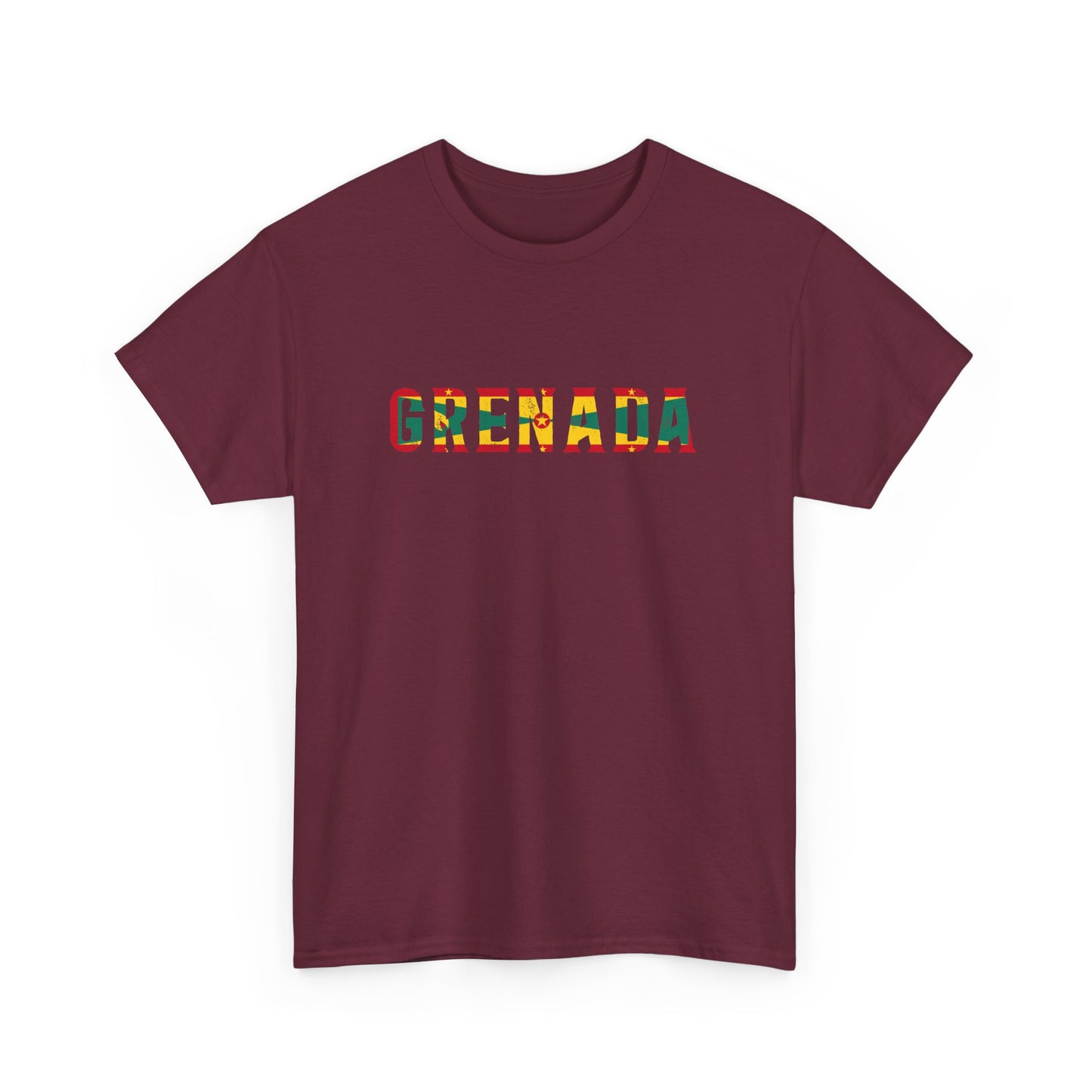 Grenada Text Flag Unisex Heavy Cotton Tee