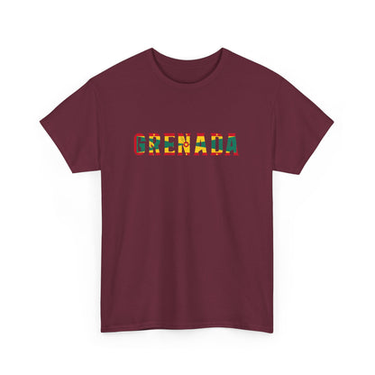 Grenada Text Flag Unisex Heavy Cotton Tee