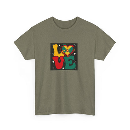 Love Grenada Heart Shaped Unisex Heavy Cotton Tee