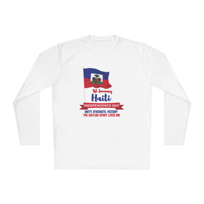 Haïti vlag onafhankelijkheidsdag shirt met lange mouwen 