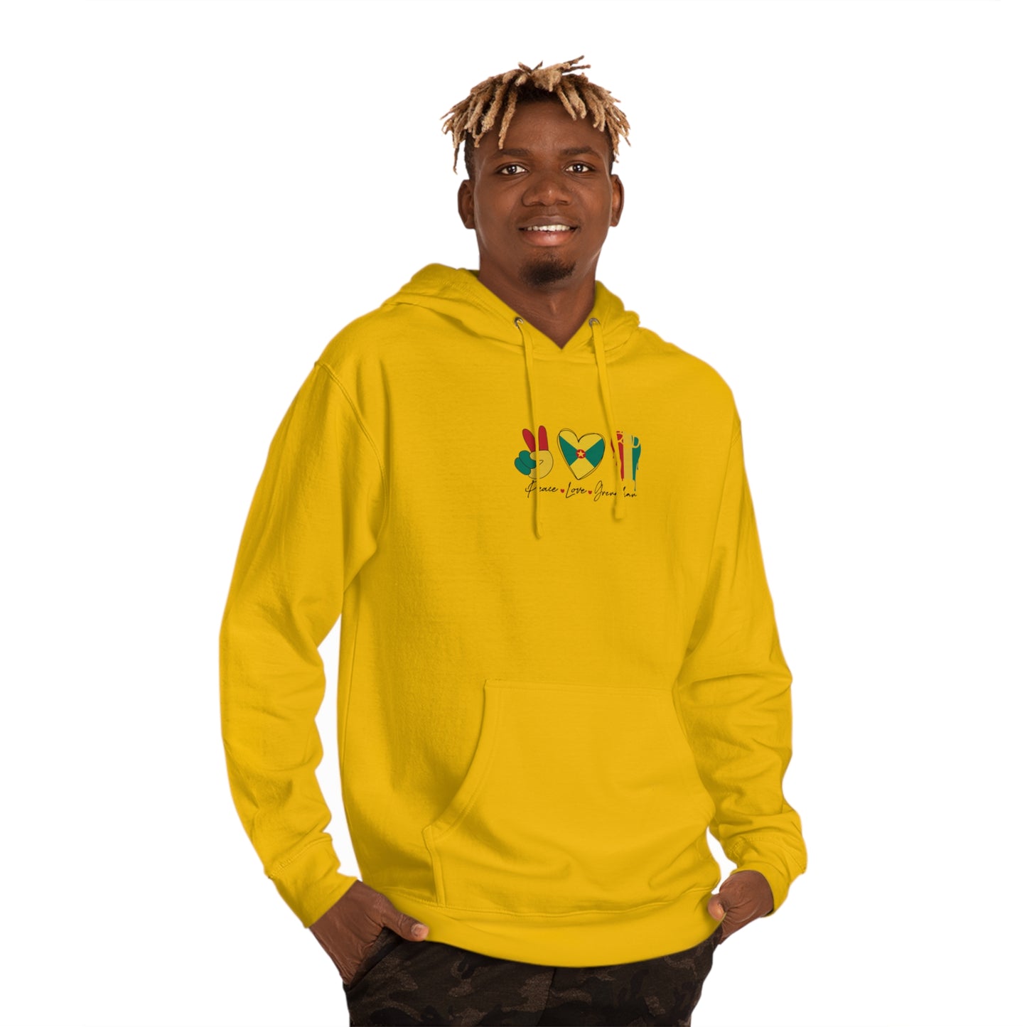 Peace love Grenadian Essential Unisex Hooded Sweatshirt