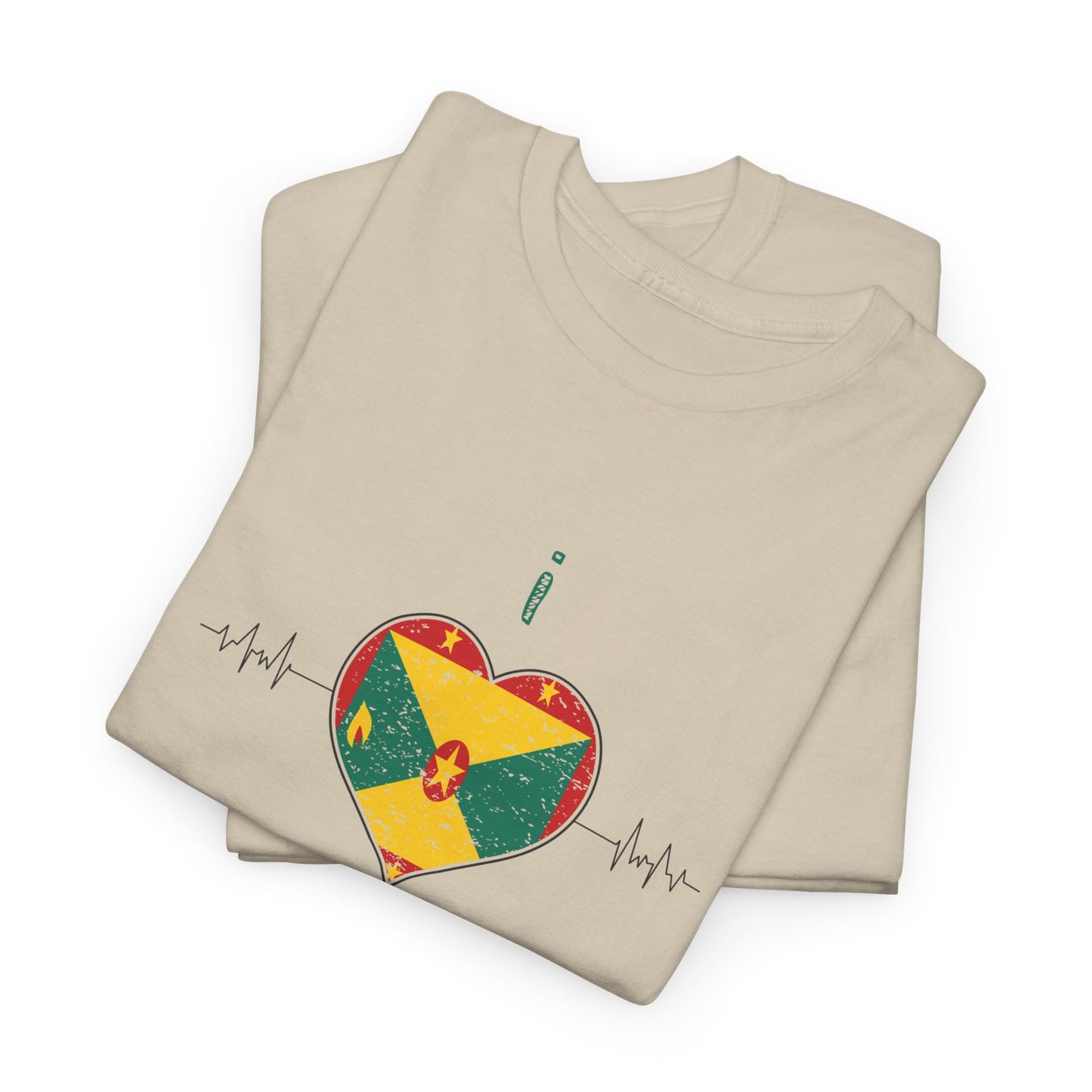 Ik hou van Grenada hartvormige vlag unisex zwaar katoenen T-shirt 