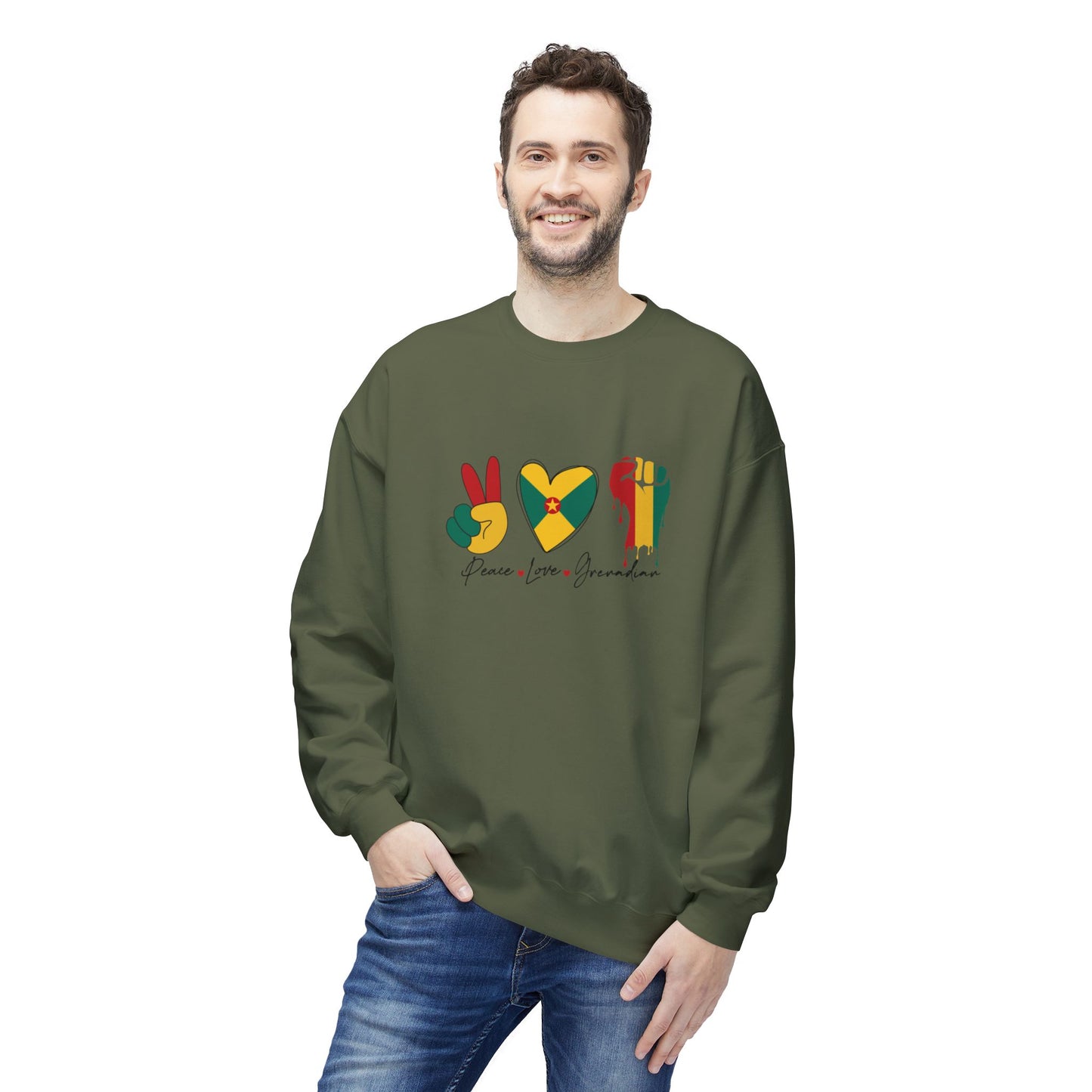 Peace love Grenadian Essential T-Shirt Softstyle Fleece Crewneck Sweatshirt