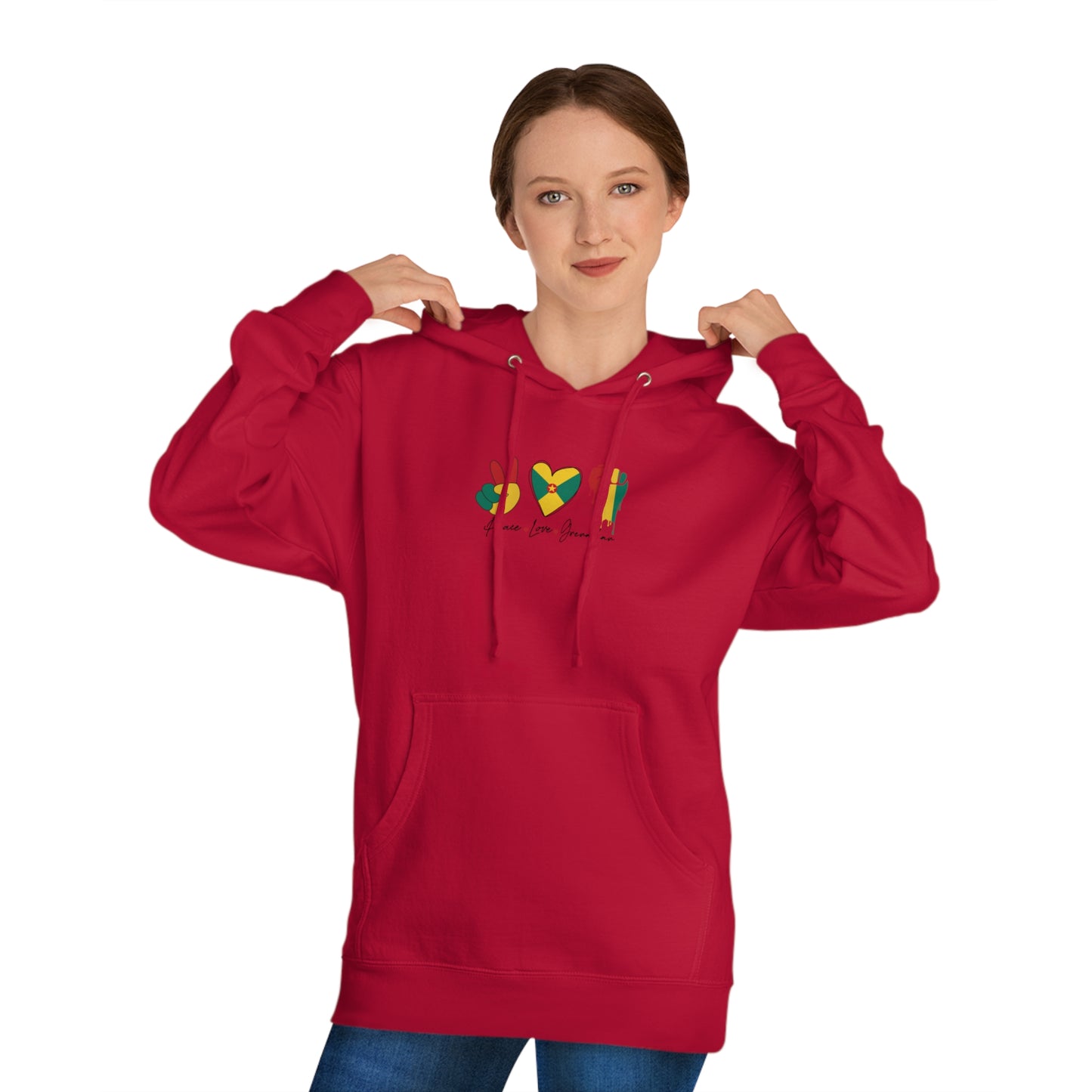 Peace love Grenadian Essential Unisex Hooded Sweatshirt