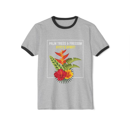 Unisex Haïtiaans bloemen T-shirt, Ayiti-spirit, geliefd Haïti, trots op de identiteit van het eiland