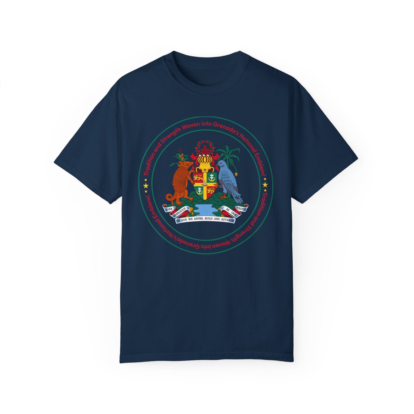 Unisex T-shirt met het nationale embleem van Grenada 