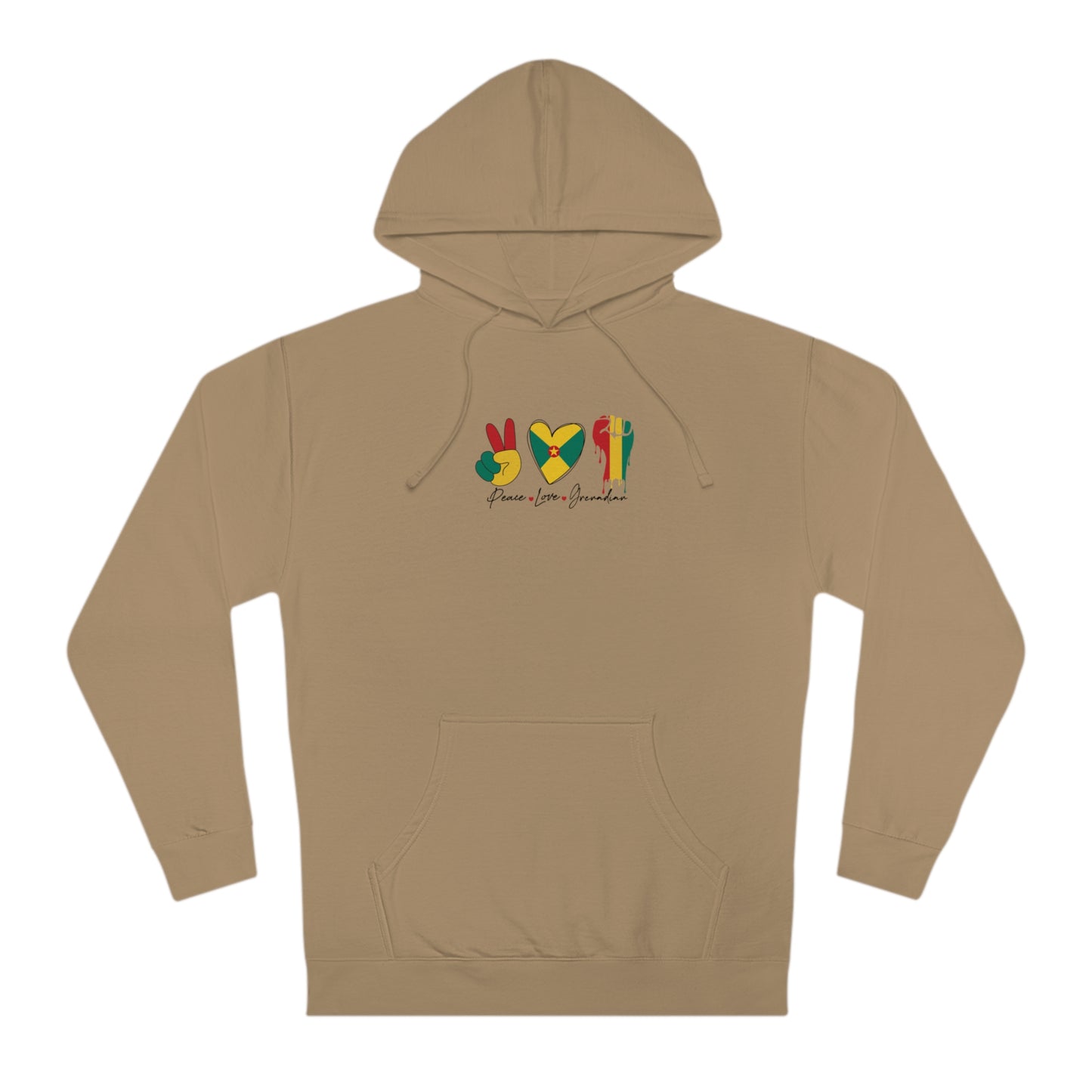 Peace love Grenadian Essential Unisex Hooded Sweatshirt