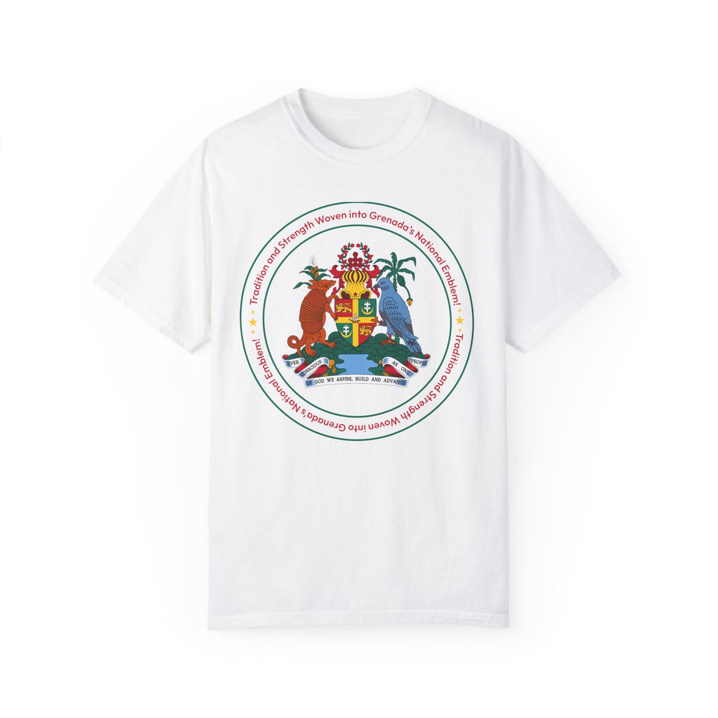 Unisex T-shirt met het nationale embleem van Grenada 