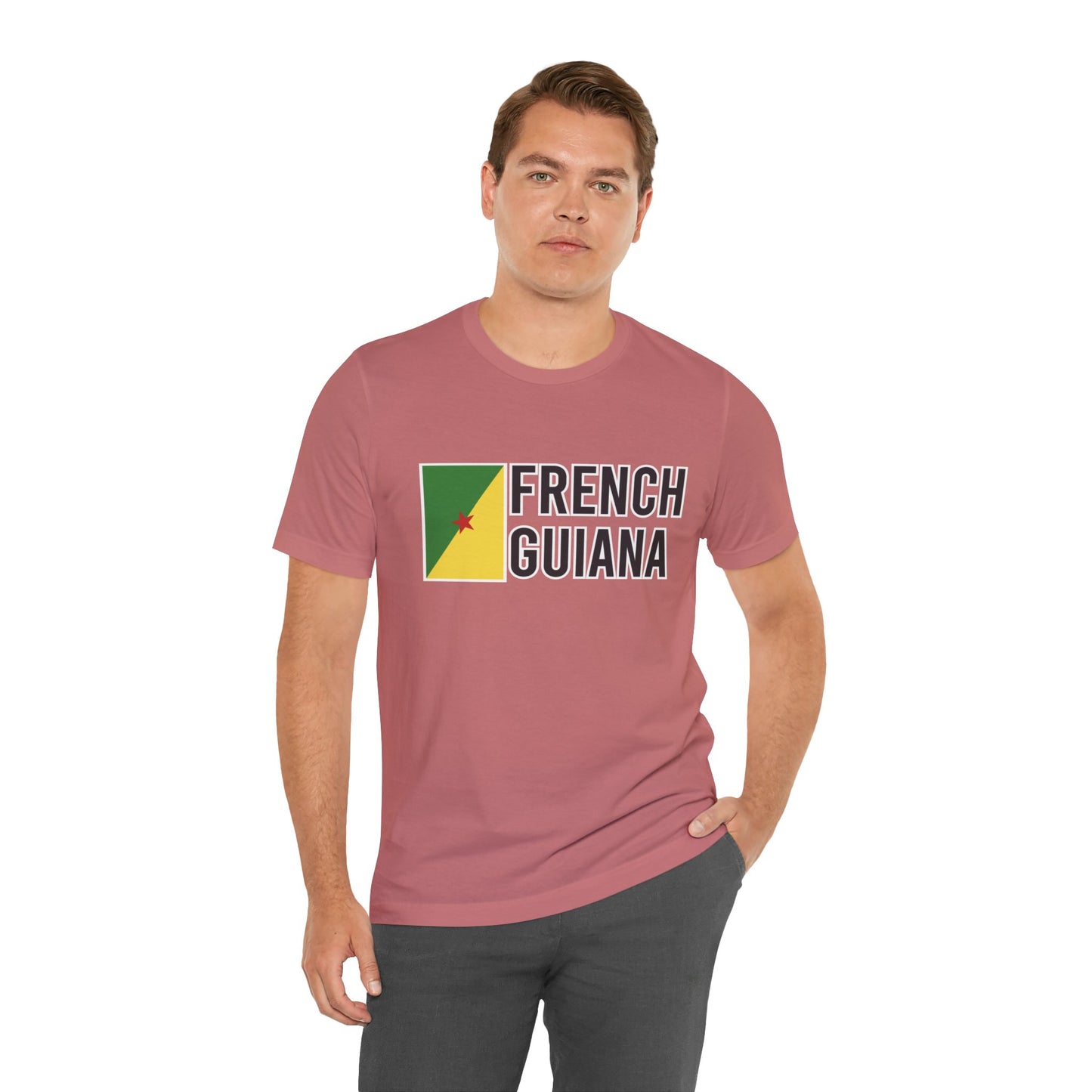 Unisex Jersey Frans-Guyana Korte Mouw T-shirt