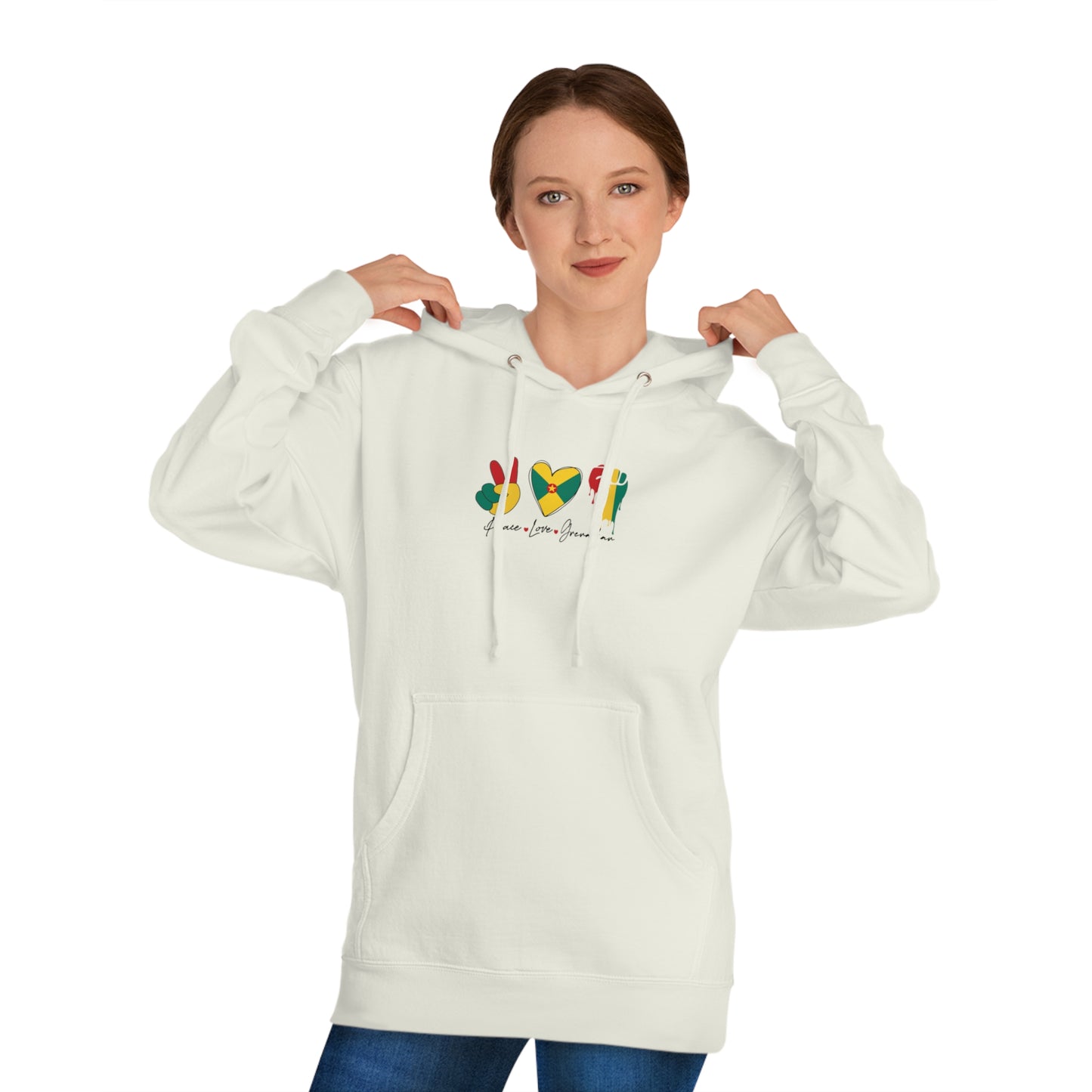 Peace love Grenadian Essential Unisex Hooded Sweatshirt