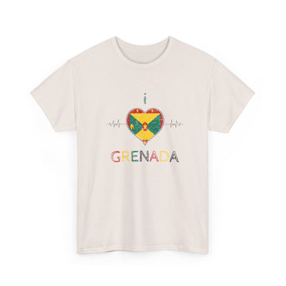 Ik hou van Grenada hartvormige vlag unisex zwaar katoenen T-shirt 