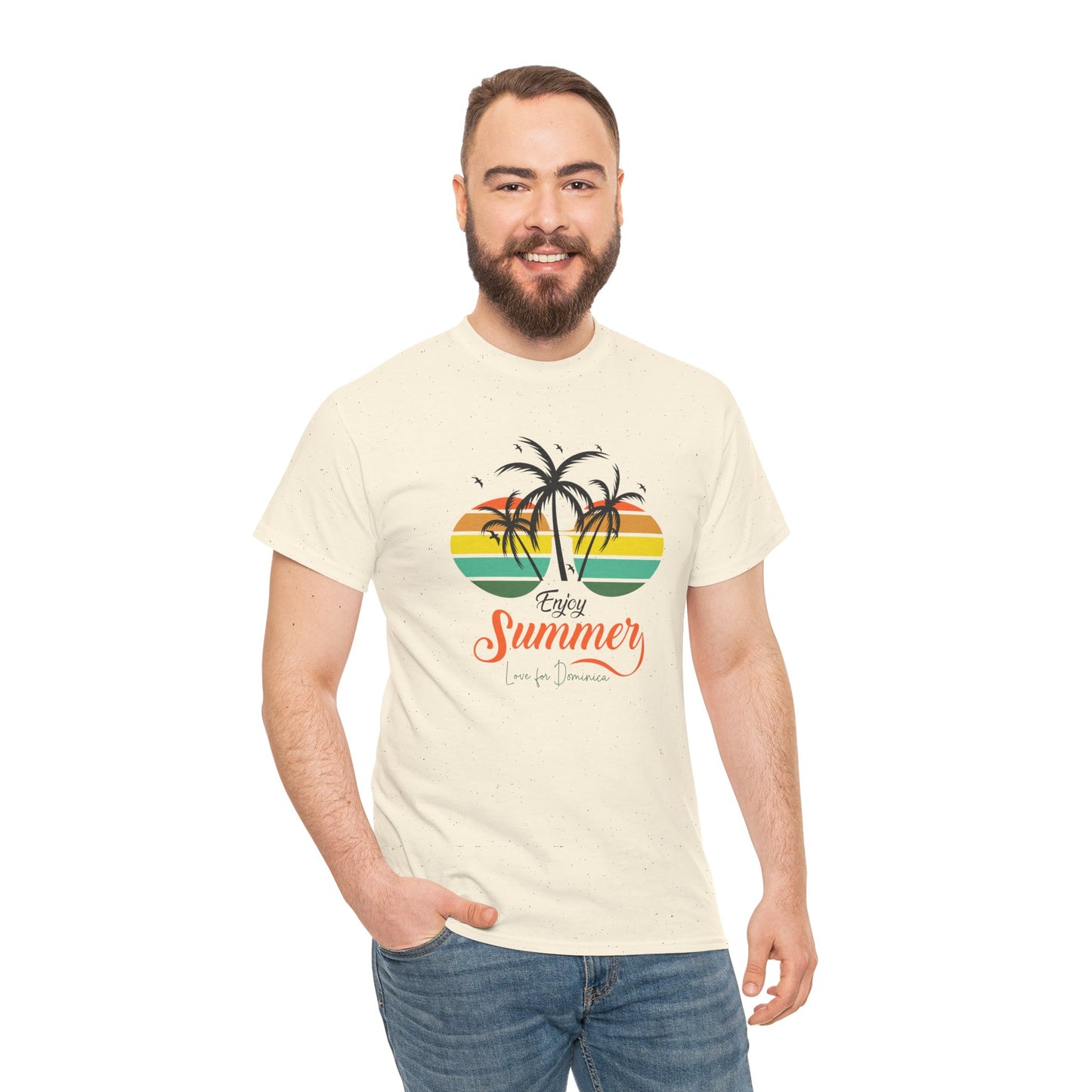 Unisex Zware Dominica Katoenen T-shirt