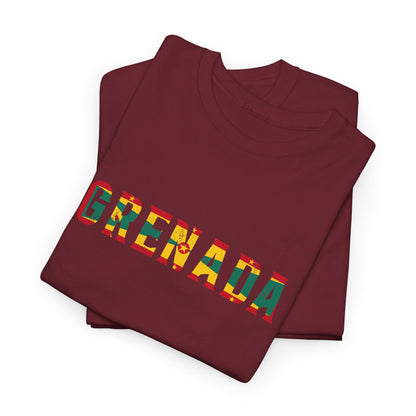 Grenada Text Flag Unisex Heavy Cotton Tee