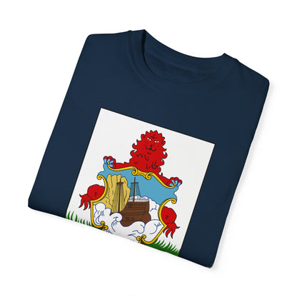 Unisex Bermuda T-shirt met geverfde kleding 