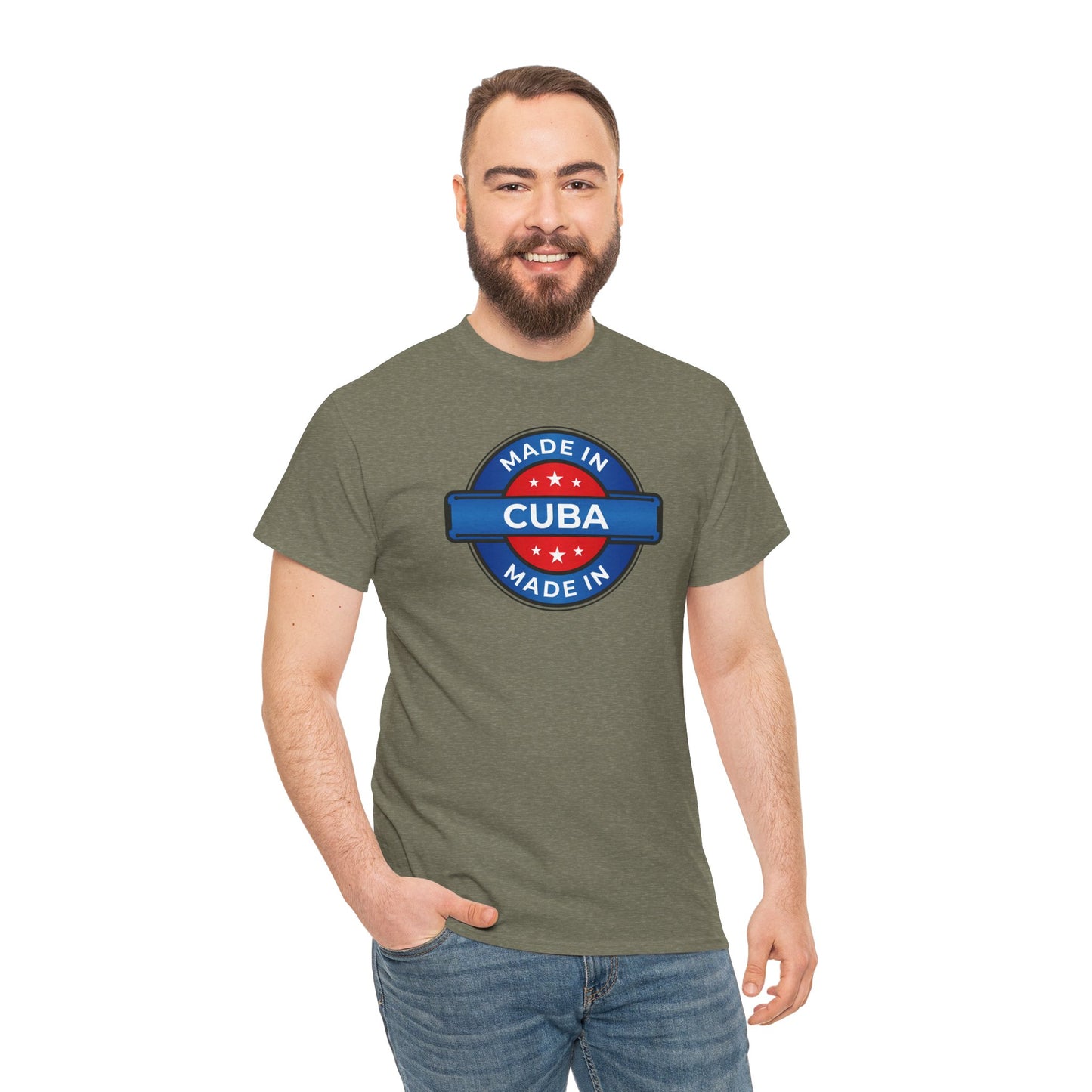 Unisex Zware Cuba Katoenen T-shirt