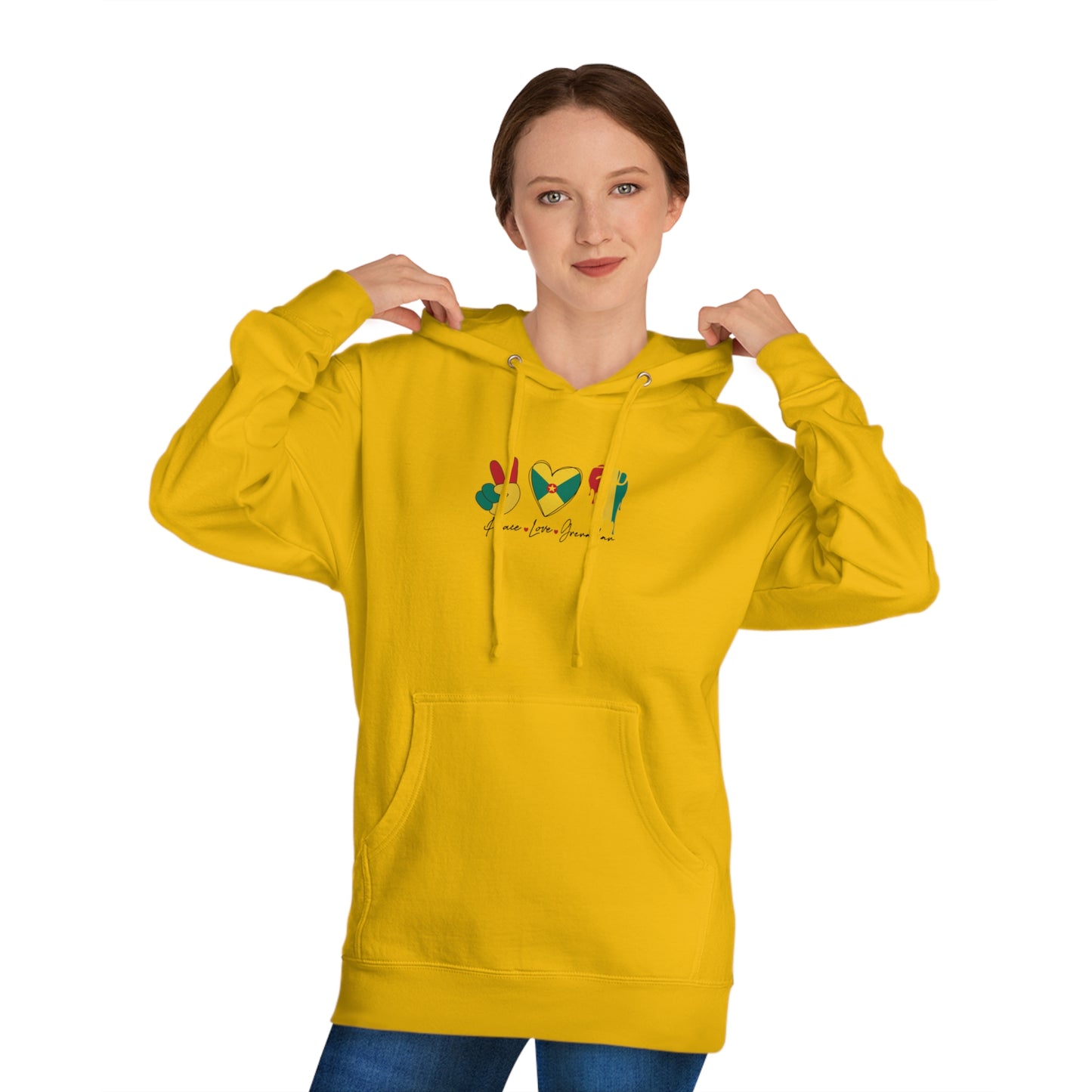 Peace love Grenadian Essential Unisex Hooded Sweatshirt