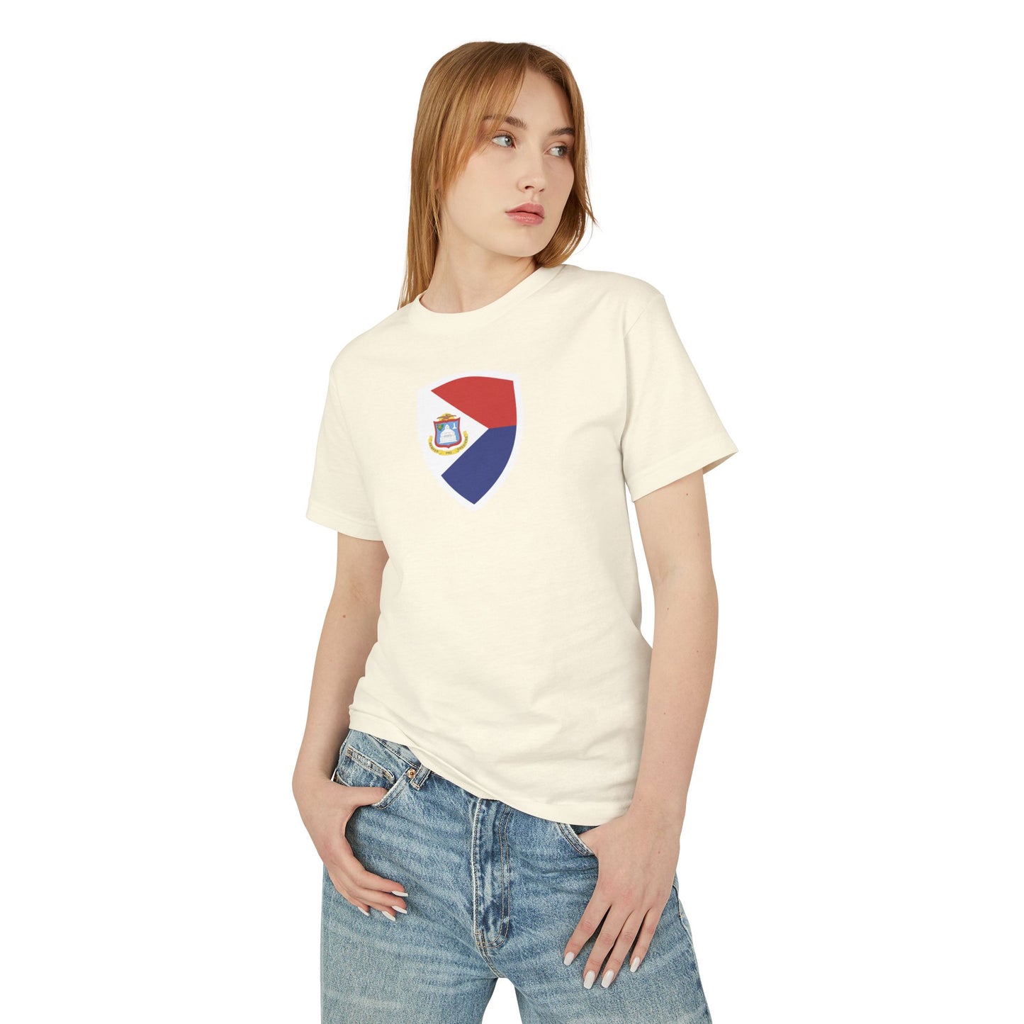 Unisex, geverfd Sint Maarten katoenen T-shirt van zwaargewicht katoen