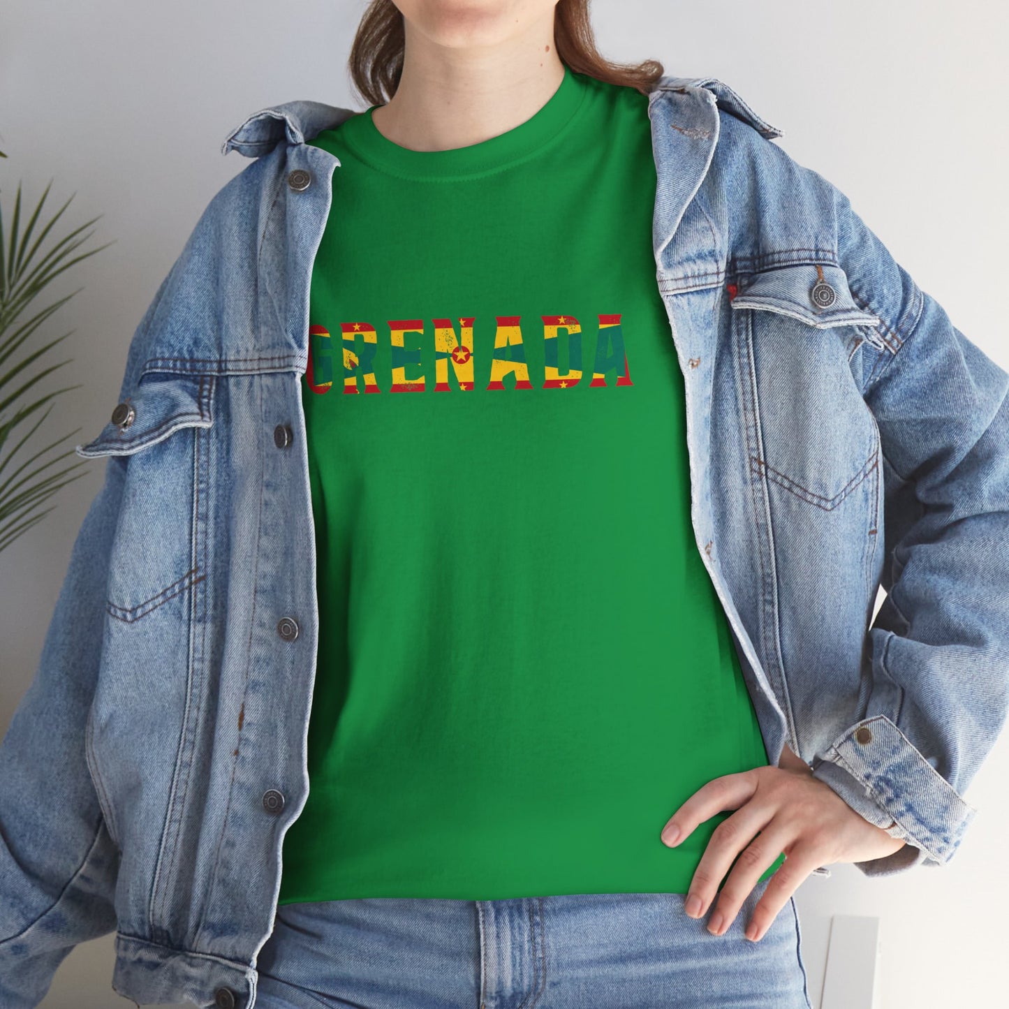 Grenada Text Flag Unisex Heavy Cotton Tee