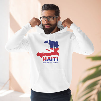 Three-Panel Fleece Hoodie HAITI Hoodie, Flag and map hoodie