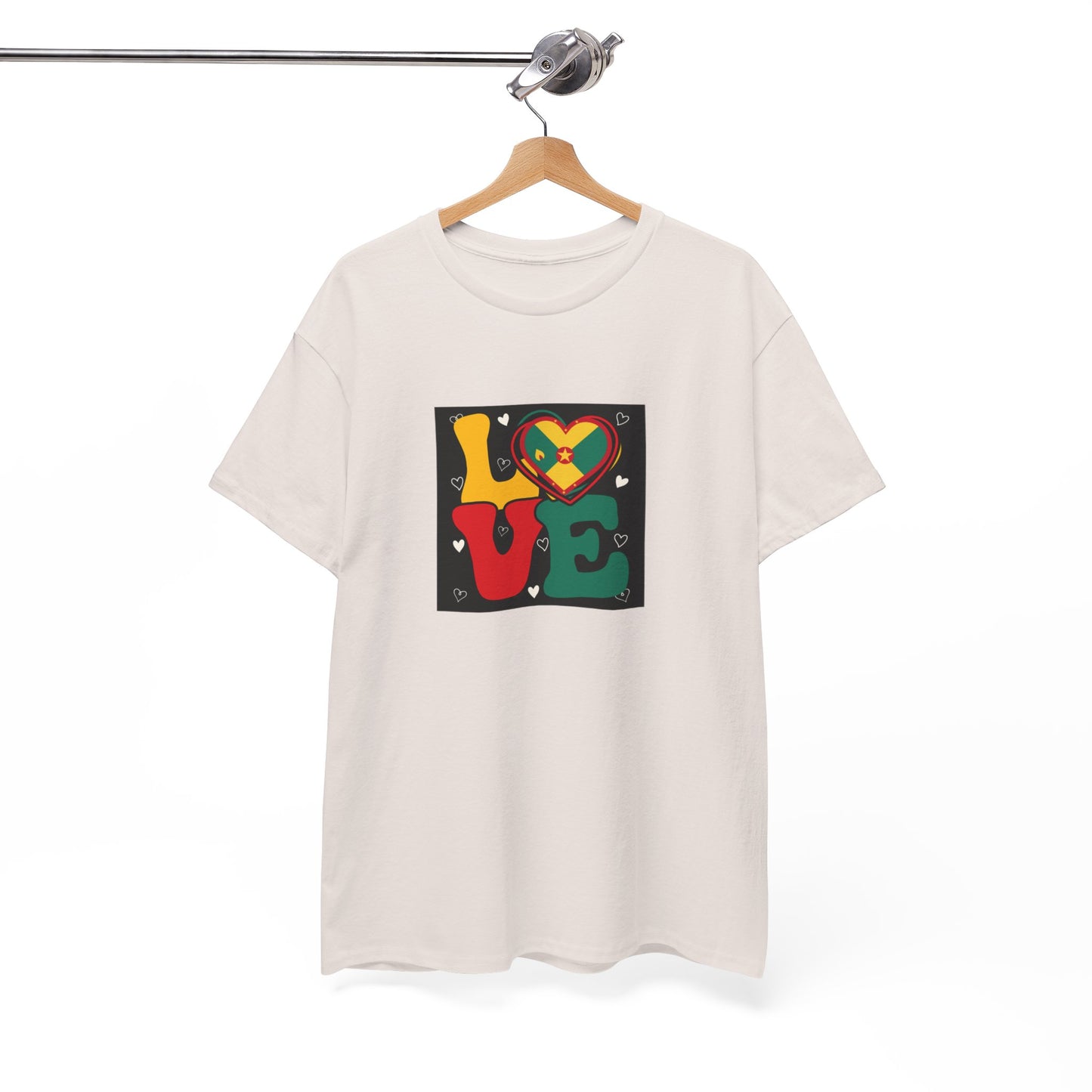 Love Grenada Heart Shaped Unisex Heavy Cotton Tee