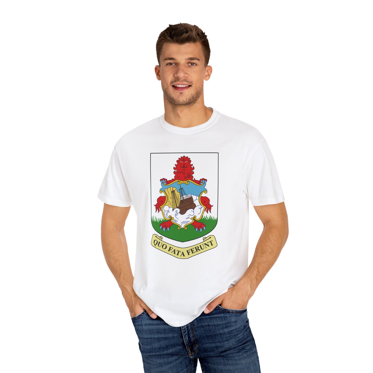 Unisex Bermuda T-shirt met geverfde kleding 