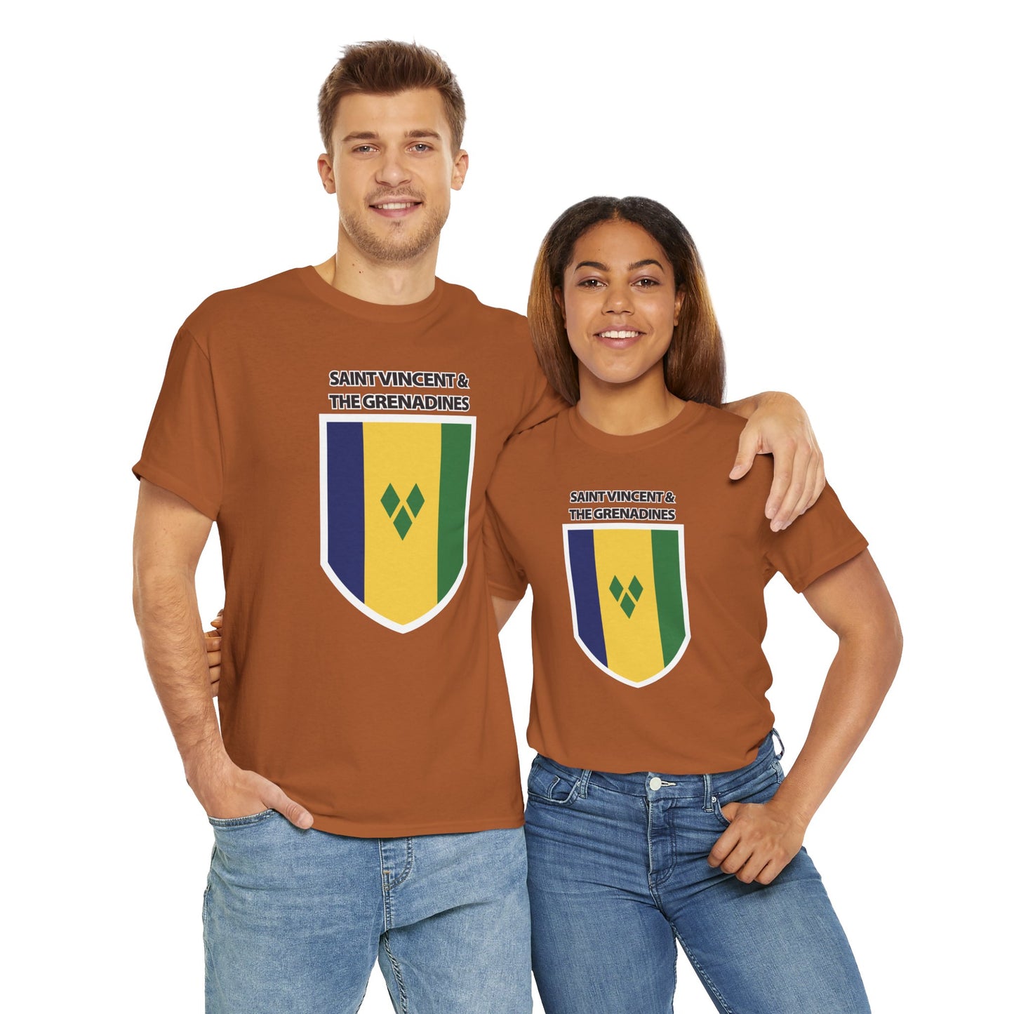 Unisex Heavy Saint Vincent Katoenen T-shirt